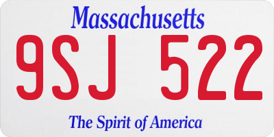 MA license plate 9SJ522