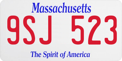 MA license plate 9SJ523