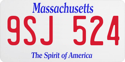 MA license plate 9SJ524