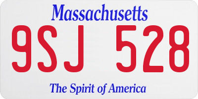 MA license plate 9SJ528