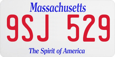 MA license plate 9SJ529