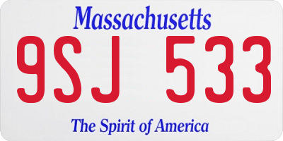 MA license plate 9SJ533