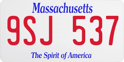 MA license plate 9SJ537