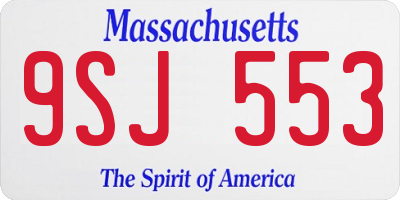 MA license plate 9SJ553