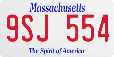 MA license plate 9SJ554