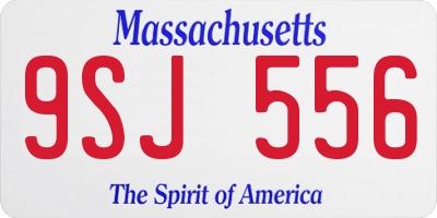 MA license plate 9SJ556