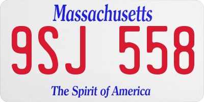 MA license plate 9SJ558