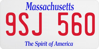 MA license plate 9SJ560