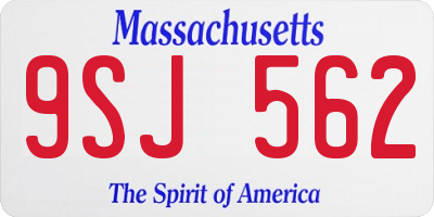 MA license plate 9SJ562