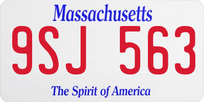 MA license plate 9SJ563
