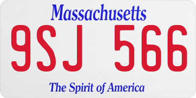 MA license plate 9SJ566