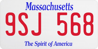 MA license plate 9SJ568