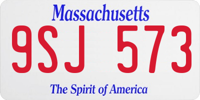 MA license plate 9SJ573