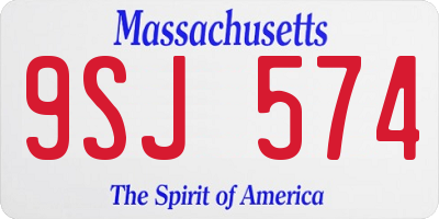 MA license plate 9SJ574
