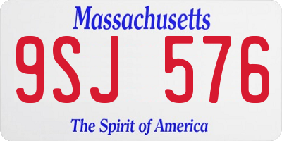MA license plate 9SJ576