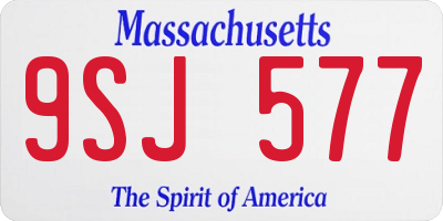MA license plate 9SJ577