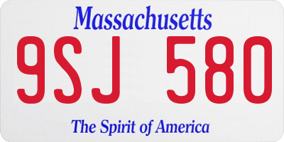 MA license plate 9SJ580