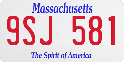 MA license plate 9SJ581