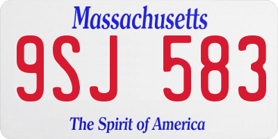 MA license plate 9SJ583