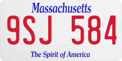 MA license plate 9SJ584