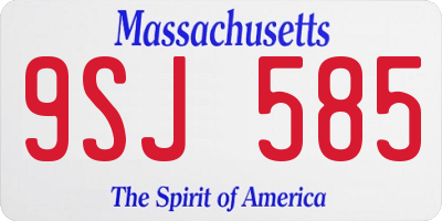 MA license plate 9SJ585