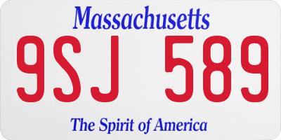 MA license plate 9SJ589