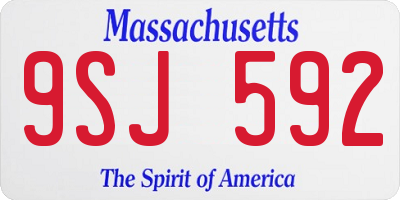 MA license plate 9SJ592