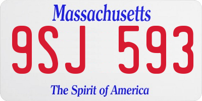 MA license plate 9SJ593