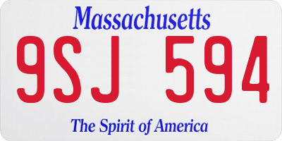 MA license plate 9SJ594