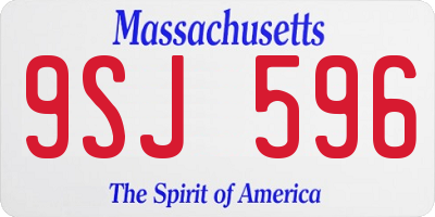 MA license plate 9SJ596