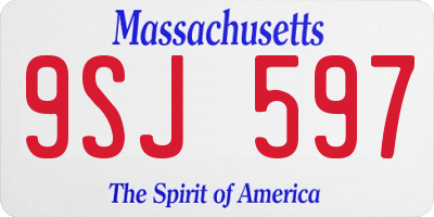 MA license plate 9SJ597