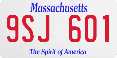 MA license plate 9SJ601