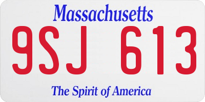 MA license plate 9SJ613