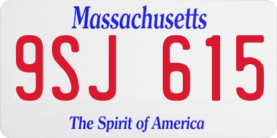 MA license plate 9SJ615