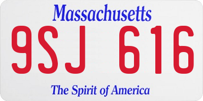 MA license plate 9SJ616