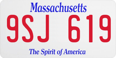 MA license plate 9SJ619