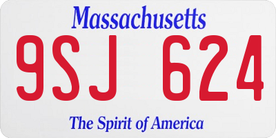 MA license plate 9SJ624