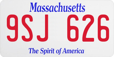 MA license plate 9SJ626