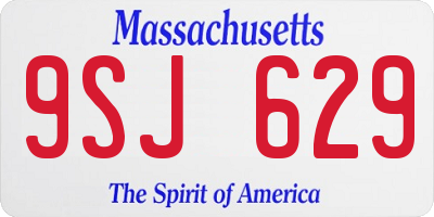 MA license plate 9SJ629