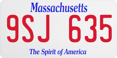 MA license plate 9SJ635