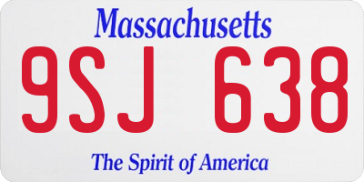 MA license plate 9SJ638