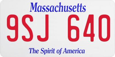 MA license plate 9SJ640