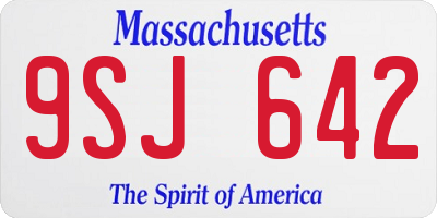 MA license plate 9SJ642