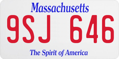 MA license plate 9SJ646