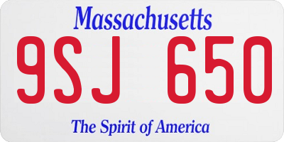 MA license plate 9SJ650