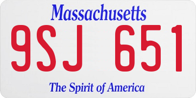 MA license plate 9SJ651