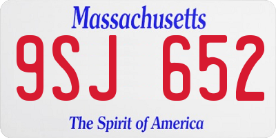 MA license plate 9SJ652