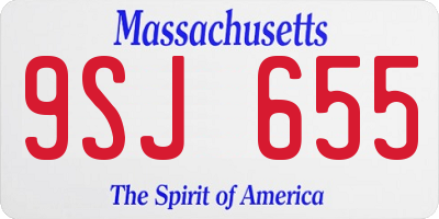 MA license plate 9SJ655
