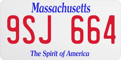 MA license plate 9SJ664