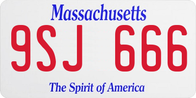 MA license plate 9SJ666